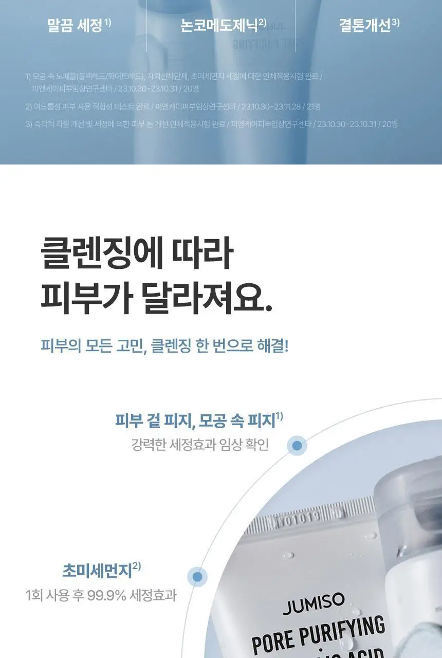 [여드름기능성 /모공세정] 주미소 포어 퓨리파잉 살리실산 포밍 클렌저 150g 더블기획 상세페이지 6